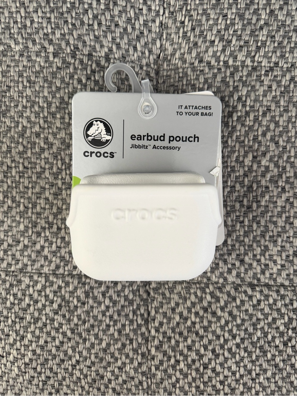 NWT Crocs White Earbud Pouch Jibbitz Bag Attachment Accessory
